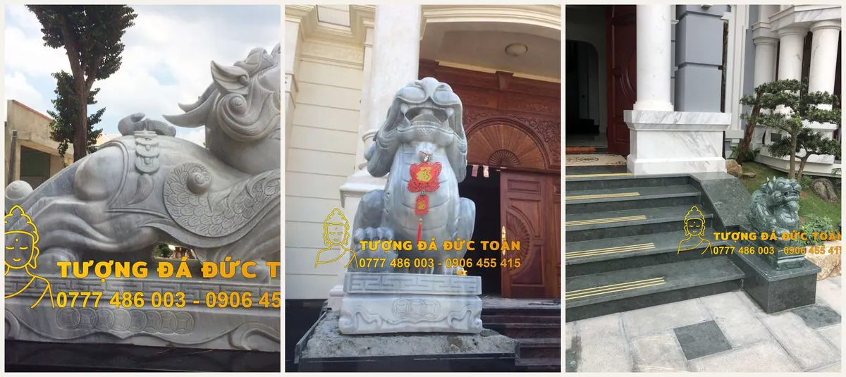 Tượng tỳ hưu đá đặt tại công trình