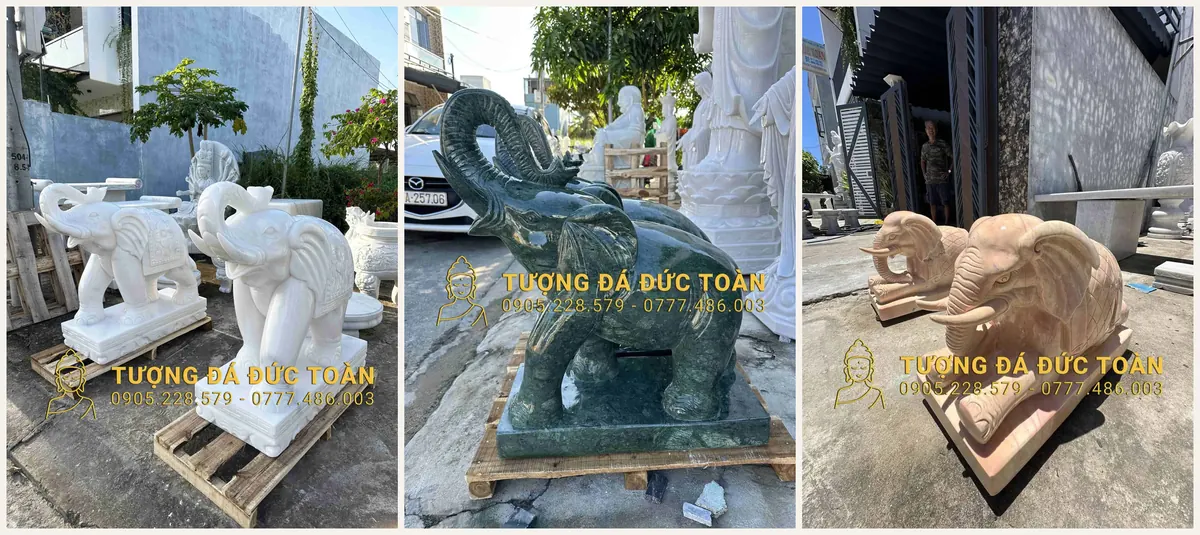 Chất liệu đá làm tượng voi đá