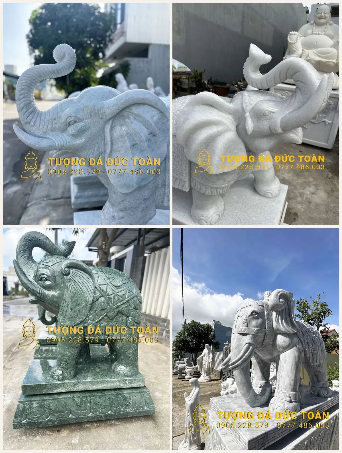 Chi tiết chạm khắc tượng voi đá