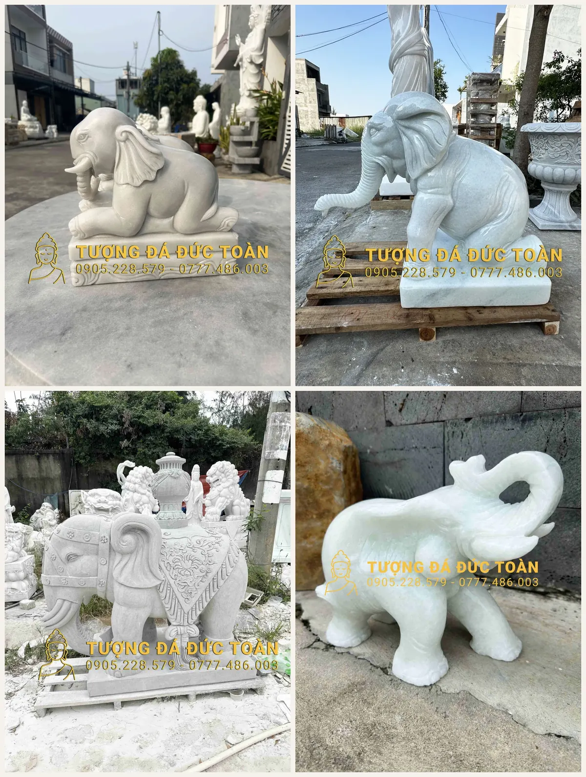 Các kiểu dáng tượng voi đá